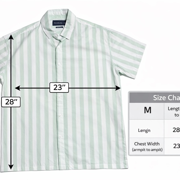 Abercrombie & Fitch Oversized Striped Button Up BF Shirt Women M Green White - Picture 5 of 13